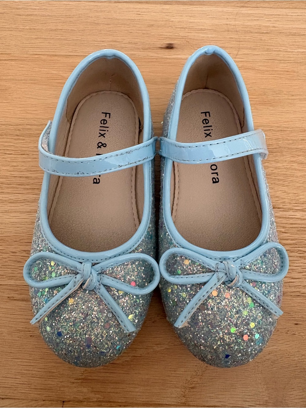 Blue Sequin Toddler Flats